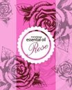 Label for essential oil of rose