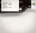 label expiration medicine on bottle Royalty Free Stock Photo