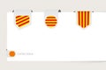 Label flag collection of Catalonia in different shape. Ribbon flag template of Catalonia
