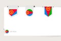 Label flag collection of Eritrea in different shape. Ribbon flag template of Eritrea