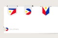 Label flag collection of Philippines in different shape. Ribbon flag template of Philippines