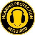 Label Floor Sign, Hearing Protection Required Royalty Free Stock Photo