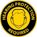 Label Floor Sign, Hearing Protection Required Royalty Free Stock Photo
