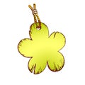 Label In Flower Form Hanging On Rope Color Vector