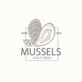 mussel shell label