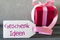 Pink Gift, Label, Geschenk Ideen Means Gift Idea Royalty Free Stock Photo