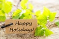 Label with Happy Holidays Royalty Free Stock Photo