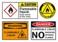 Label hazardous combustible liquid materials