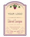 label illustration swirls grapes fruit wine Royalty Free Stock Photo
