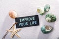 Label with improve your life Royalty Free Stock Photo