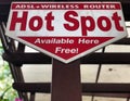 Label information of hot spot free wifi . Service area Royalty Free Stock Photo
