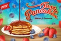 Label Inscription New Fasty Pancakes Realistic