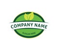 label leaf natural green food logo design