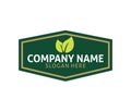 label leaf natural green food logo design