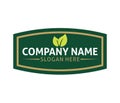 label leaf natural green food logo design