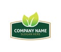 label leaf natural green food logo design