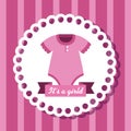 label of little girl pijama with ribbon