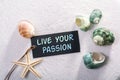 Label with live your passion Royalty Free Stock Photo