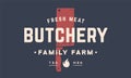 Label logo butchery meat shop