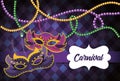 Label With Mardi Gras Masks To Event