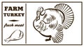 Label of meat products. Goose. Poultry meat