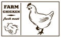 Label of meat products. Goose. Poultry meat