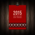 2015 label with Merry Christmas and Happy New Year Royalty Free Stock Photo