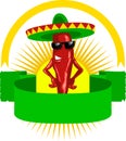 Label with mexican chili