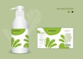 Label natural banana leaf concept template for cleanser, container, Batcher, cosmetic, cream, shampoo, oil, spa, gel, cream, soap