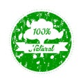 Label for natural product food, rubber stamp Royalty Free Stock Photo