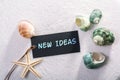 Label with new ideas Royalty Free Stock Photo
