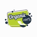 Label organic guaranteed product. Eco fresh nutrition sticker