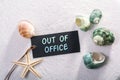 Label with out of office Royalty Free Stock Photo