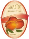 Label with peaches.