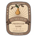 Label for Pear Cider template retro vector isolated