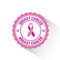 Label Pink Ribbon Breast Cancer Awareness Stamp Royalty Free Stock Photo