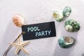 Label with pool party Royalty Free Stock Photo