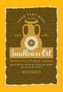 Label for refined sunflower oil with a jug