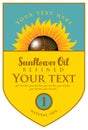 Label for refined sunflower oil with sunflower