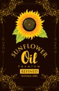 Label for refined sunflower oil with sunflower