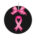 Label with ribbon pink breast cancer Royalty Free Stock Photo