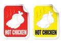 Label with a roast chicken illustration