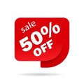 Label sale of special offer. Red promo sticker of discount.Icon tag for retail. vector eps10 Royalty Free Stock Photo