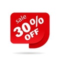 Label sale of special offer. Red promo sticker of discount.Icon tag for retail. vector eps10 Royalty Free Stock Photo