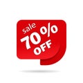 Label sale of special offer. Red promo sticker of discount.Icon tag for retail. vector eps10 Royalty Free Stock Photo