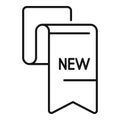 Label sale tag icon outline vector. Notch evaluate