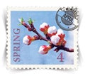 Label for seasonal products ads or calendars stylized as post stamp