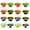 Label of set fruit fresh food illustration in colorful Royalty Free Stock Photo