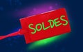 Label with SOLDES sales in French text on it. Royalty Free Stock Photo