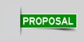 Label green sticker in word proposal that insert under gray background vector